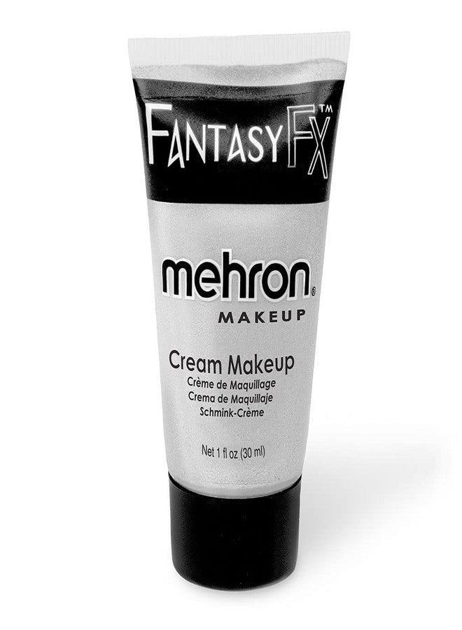 Mehron Makeup Fantasy FX Cream Makeup | Water Based | Halloween | Silver Face & Body Paint For Adults 1 fl oz (30ml) (Silver) - Image 1